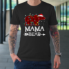 Mama Bear Christmas Pajama Red Plaid Leopard T-Shirt