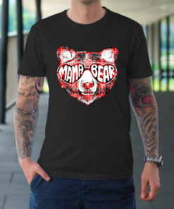 Mama Bear Sunglasses Christmas Red Buffalo Plaid Mom Bear T-Shirt