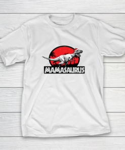 Mamasaurus Christmas Cool T Rex Dinosaur Santa Hat Mom Mama T-Shirt