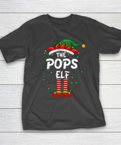 Mens The Pops Elf Family Matching Group Papa Dad Christmas Pajama T-Shirt