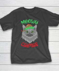 Meowy Catmas Ugly Christmas Elf Cat Christmas Pajama Gift T-Shirt