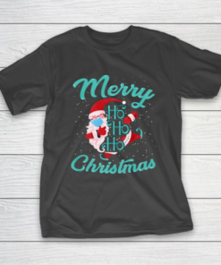 Merry Christmas Ho Ho Ho Santa Claus Wearing A Face Mask T-Shirt
