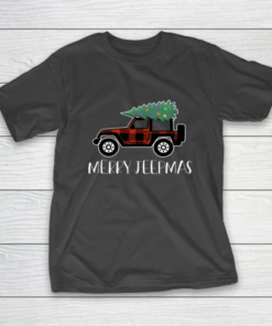 Merry Jeepmas Buffalo Plaid Christmas Jeep T-Shirt