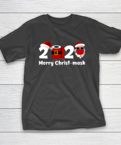 Merry Quarantine Christmas 2020 T shirt Santa Face Mask Gift T-Shirt
