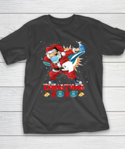 Miami Dolphins Funny Santa Claus Dabbing Christmas 2020 NFL T-Shirt