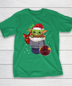 Miami Heat Christmas Baby Yoda Star Wars Funny Happy NBA T-Shirt