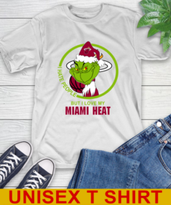 Miami Heat NBA Christmas Grinch I Hate People But I Love My Favorite Basketball Team T-Shirt