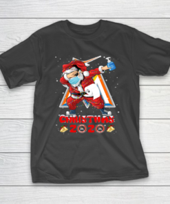 Miami Marlins Funny Santa Claus Dabbing Christmas 2020 MLB T-Shirt