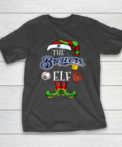 Milwaukee Brewers Christmas ELF Funny MLB T-Shirt