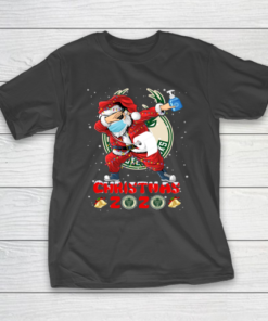 Milwaukee Bucks Funny Santa Claus Dabbing Christmas 2020 NBA T-Shirt