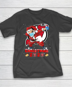 New Jersey Devils Funny Santa Claus Dabbing Christmas 2020 NHL T-Shirt