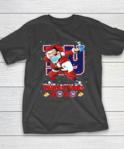 New York Giants Funny Santa Claus Dabbing Christmas 2020 NFL T-Shirt