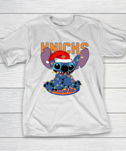 New York Knicks NBA noel stitch Basketball Christmas T-Shirt New York Knicks NBA noel stitch Basketball Christmas T-Shirt