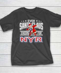 New York Rangers Even Santa Claus Cheers For Christmas NHL T-Shirt