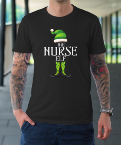Nurse Elf Matching Christmas Pajamas Family Group Eve Party T-Shirt