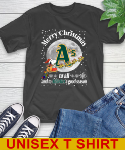 Oakland Athletics Merry Christmas To All And To Athletics A Good Season MLB Baseball Sports T-Shirt