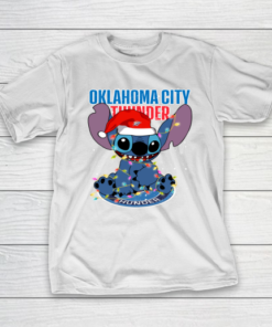 Oklahoma City Thunder NBA noel stitch Basketball Christmas T-Shirt Oklahoma City Thunder NBA noel stitch Basketball Christmas T-Shirt