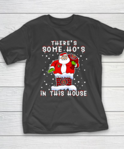 Ottawa Senators Christmas There Is Some Hos In This House Santa Stuck In The Chimney NHL T-Shirt