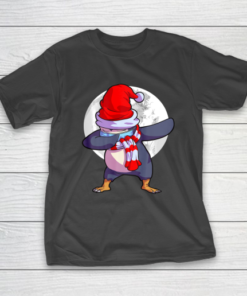 Penguin Wearing Mask Shirt Kids Quarantine Christmas T-Shirt