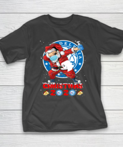 Philadelphia 76ers Funny Santa Claus Dabbing Christmas 2020 NBA T-Shirt
