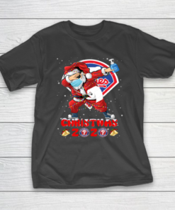 Philadelphia Phillies Funny Santa Claus Dabbing Christmas 2020 MLB T-Shirt