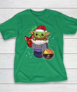 Phoenix Suns Christmas Baby Yoda Star Wars Funny Happy NBA T-Shirt