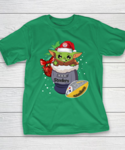 Pittsburgh Steelers Christmas Baby Yoda Star Wars Funny Happy NFL T-Shirt