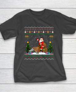 Platypus Ugly Xmas Gift Santa Riding Platypus Christmas T-Shirt
