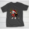 Santa Boston terrier reindeer Light Christmas gifts T-Shirt