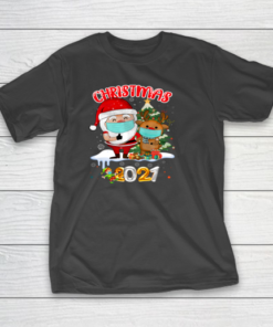 Santa Claus Vaccinated Xmas Lights Merry Christmas 2021 T-Shirt