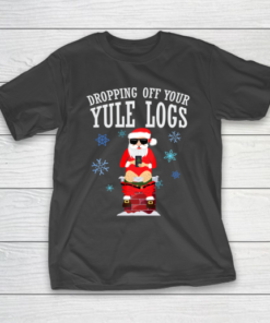 Santa Dropping off Yule Logs Hilarious Christmas T-Shirt