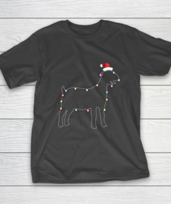 Santa Goat Christmas color led light Funny Xmas Goat T-Shirt