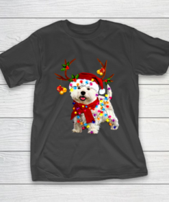 Santa westie dog gorgeous reindeer Light Christmas T-Shirt