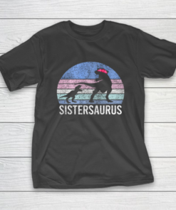 Sister sis Santa Gift Christmas Xmas Dinosaur T-Shirt