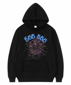Sp5der 555555 Angel Number Men Black Hoodie  Buy Now