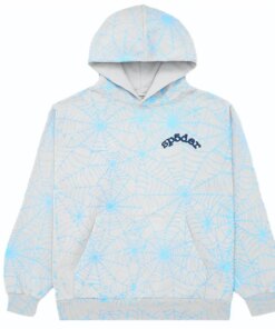 Sp5der AOP Web Hoodie Heather Light Blue  Limited Stocks