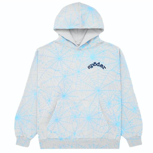 Sp5der AOP Web Hoodie Heather Light Blue  Limited Stocks