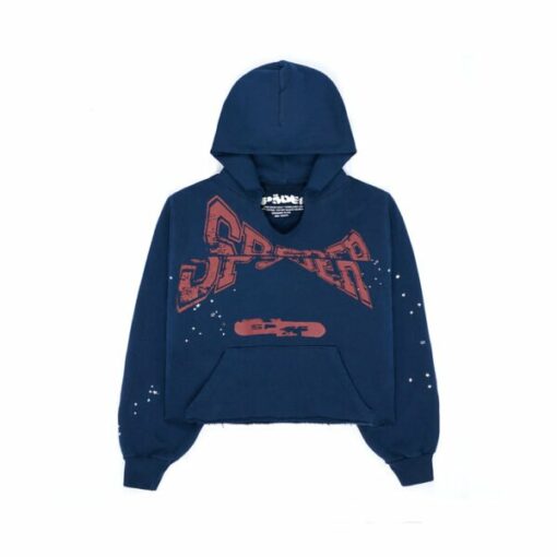 Sp5der Cropped Hoodie – Navy  Limited In Stocks  Buy Now