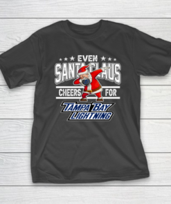 Tampa Bay Lightning Even Santa Claus Cheers For Christmas NHL T-Shirt