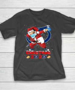 Tampa Bay Lightning Funny Santa Claus Dabbing Christmas 2020 NHL T-Shirt