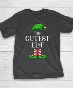 The Cutest Elf Matching Family Group Christmas T-Shirt