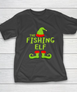 The Fishing Elf T Shirt Matching Group Christmas Costume T-Shirt