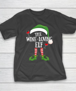 The Wine Loving Elf Group Matching Family Christmas Gift T-Shirt