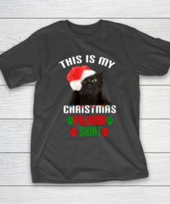 This Is My Black Cat Christmas Lights cat lover Xmas Gift T-Shirt