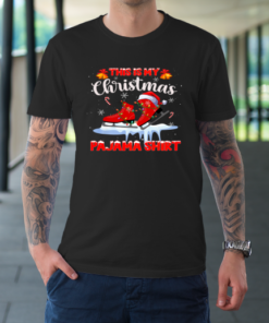 This Is My Christmas Pajama Ice Skating Santa Reindeer Light T-Shirt