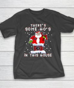 Toronto Raptors Christmas There Is Some Hos In This House Santa Stuck In The Chimney NBA T-Shirt
