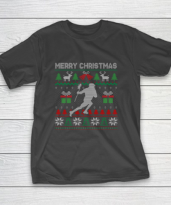 Ugly Christmas Lacrosse Player Santa Tree Xmas Gift T-Shirt