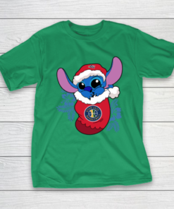 Utah Jazz Christmas Stitch In The Sock Funny Disney NBA T-Shirt