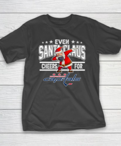Washington Capitals Even Santa Claus Cheers For Christmas NHL T-Shirt
