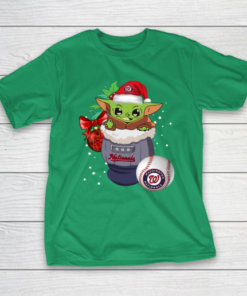 Washington Nationals Christmas Baby Yoda Star Wars Funny Happy MLB T-Shirt